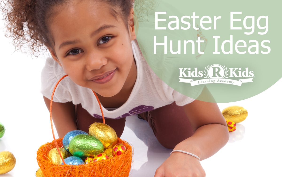 Preschool child with easter basket