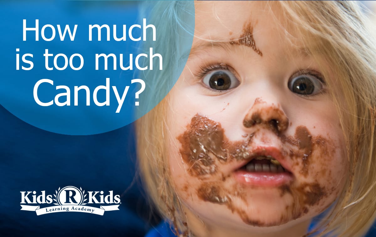 Child with chocolate on face